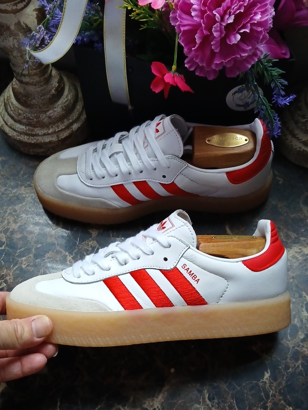 Adidas Sambae Platform/Athletic 3 Stripe Shoes Size 6.5 Women - Picture 5 of 12